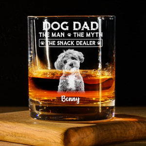 GeckoCustom Custom Photo Dog Dad The Man The Myth The Snack Dealer Engraved Rock Glass N304 HA75 891756 Only Rockglass / Rockglass 10.5oz