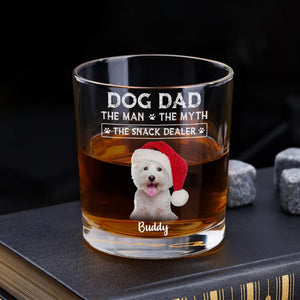 GeckoCustom Custom Photo Dog Dad The Man The Myth The Snack Dealer Print Rock Glass N304 HA75 891752 10.5 oz / 1 Side