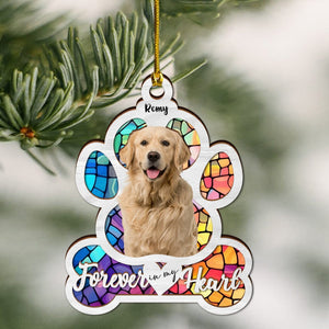 GeckoCustom Custom Photo Dog Forever In My Heart Memorial Suncatcher HA75 891392 3.5" / 1pc