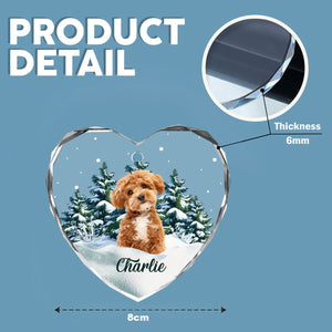 GeckoCustom Custom Photo Dog Heart Shaped Glass Ornament For Christmas HA75 891572 8 cm