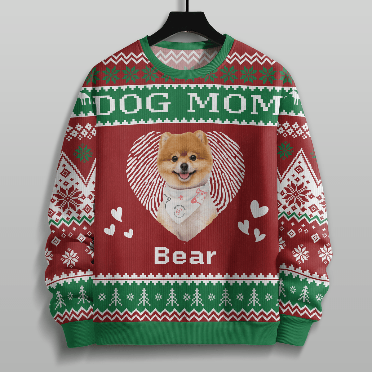 GeckoCustom Custom Photo Dog Mom Cat Mom Dog Dad Cat Dad All-Over-Print Ugly Sweater HO82 893110