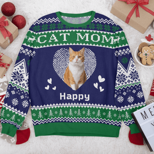 GeckoCustom Custom Photo Dog Mom Cat Mom Dog Dad Cat Dad All-Over-Print Ugly Sweater HO82 893110