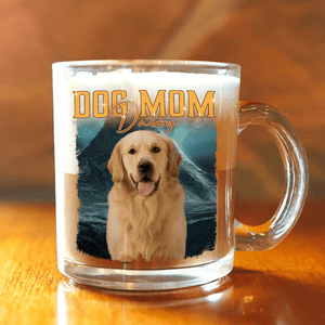 GeckoCustom Custom Photo Dog Portrait Retro Style Pet Glass Mug For Dog Lovers TH10 891785