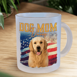 GeckoCustom Custom Photo Dog Portrait Retro Style Pet Glass Mug For Dog Lovers TH10 891785