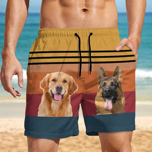 GeckoCustom Custom Photo Dog Retro Beach Short K228 889437