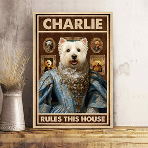 GeckoCustom Custom Photo Dog Rules This House Dog Canvas N304 890171