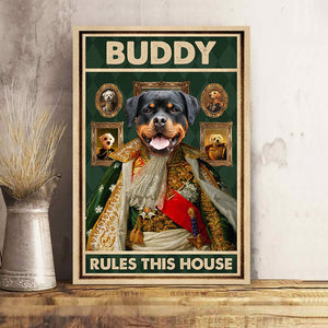 GeckoCustom Custom Photo Dog Rules This House Dog Canvas N304 890171