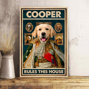 GeckoCustom Custom Photo Dog Rules This House Dog Canvas N304 890171