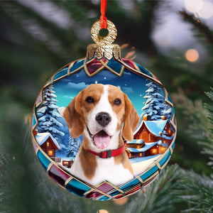 GeckoCustom Custom Photo Dog Wood Ornament For Christmas, Dog Lovers HA75 891891 4"x4"