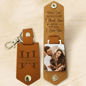 GeckoCustom Custom Photo Drive Safe Handsome I Love You Couple Leather Keychain N304 890193