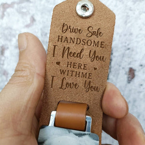 GeckoCustom Custom Photo Drive Safe Handsome I Love You Couple Leather Keychain N304 890193