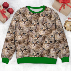 GeckoCustom Custom Photo Face Pawsitive Ugly Sweater For Cat Lovers N304 HA75 891384