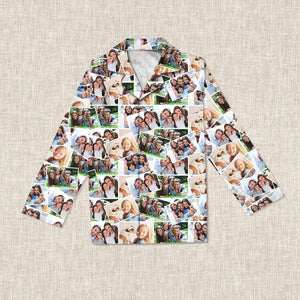 GeckoCustom Custom Photo Family Gift Pajamas K228 888741 For Adult / Only Shirt / S