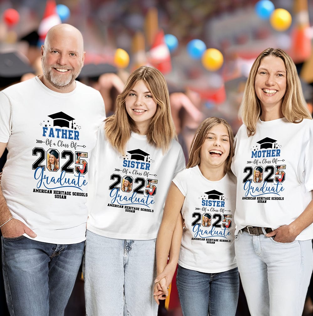 GeckoCustom Custom Photo Family Of A Class Of 2025 Graduation Shirt TH10 892431