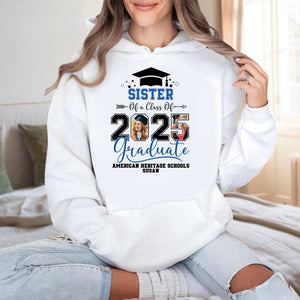 GeckoCustom Custom Photo Family Of A Class Of 2025 Graduation Shirt TH10 892431 Pullover Hoodie / White Colour / S