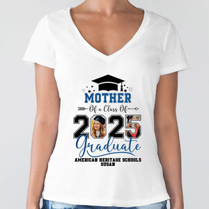 GeckoCustom Custom Photo Family Of A Class Of 2025 Graduation Shirt TH10 892431 Women V-neck / V White / S