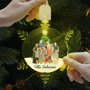 GeckoCustom Custom Photo Family Snowflakes Acrylic LED Ornament TH10 892143 3 inches