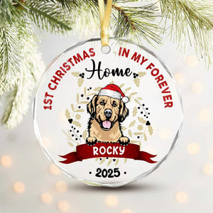 GeckoCustom Custom Photo First Christmas In My Forever Home Dog Ornament HA75 891450