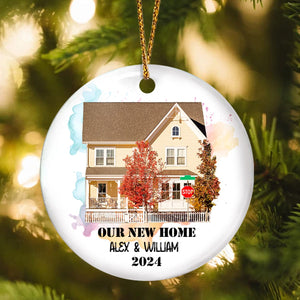 GeckoCustom Custom Photo First Christmas New Home Gift Ceramic Ornament HA75 891188