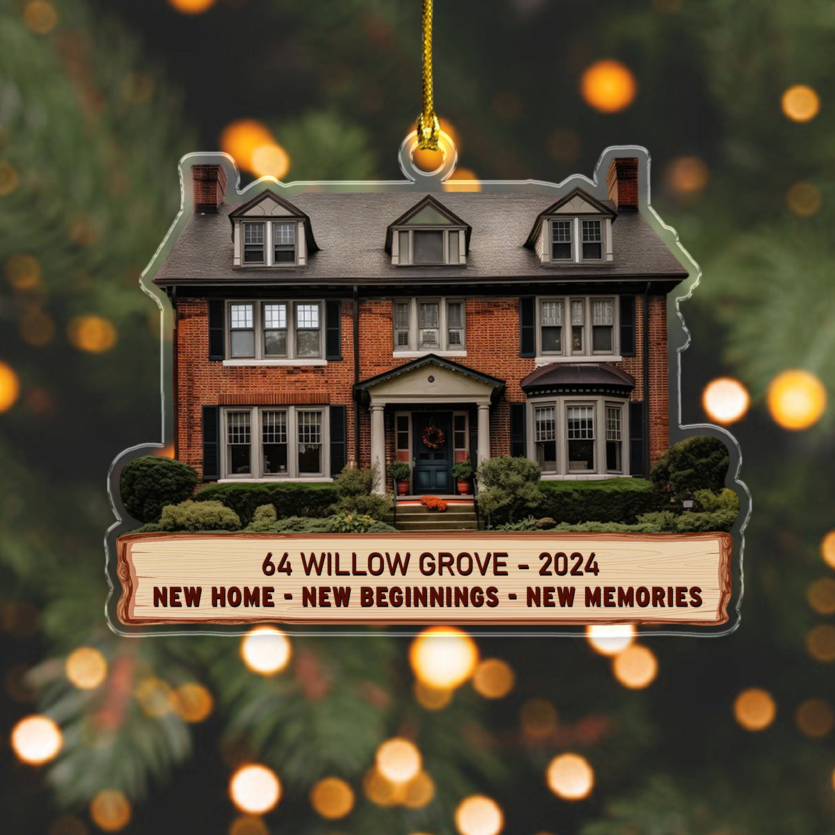 GeckoCustom Custom Photo First Christmas, New House Acrylic Ornament HA75 891422