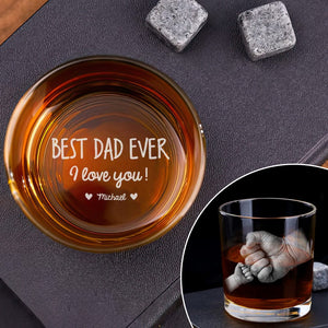 GeckoCustom Custom Photo Fist Bump Best Dad Ever I Love You Rock Glass DM01 891049 10.5oz