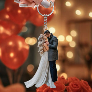 GeckoCustom Custom Photo For Couple Valentine's Day Acrylic Keychain TH10 892261 60mmW x 40mmH