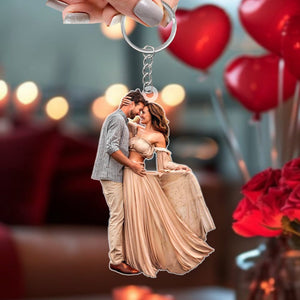 GeckoCustom Custom Photo For Couple Valentine's Day Acrylic Keychain TH10 892261 60mmW x 40mmH