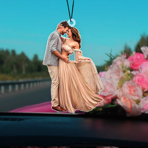 GeckoCustom Custom Photo For Couple Valentine's Day Car Hanging TH10 892263 3"H x 1.5"W