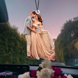 GeckoCustom Custom Photo For Couple Valentine's Day Car Hanging TH10 892263 3"H x 1.5"W