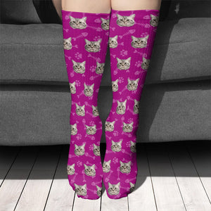 GeckoCustom Custom Photo For Dog Cat Lover Sock N304 890227