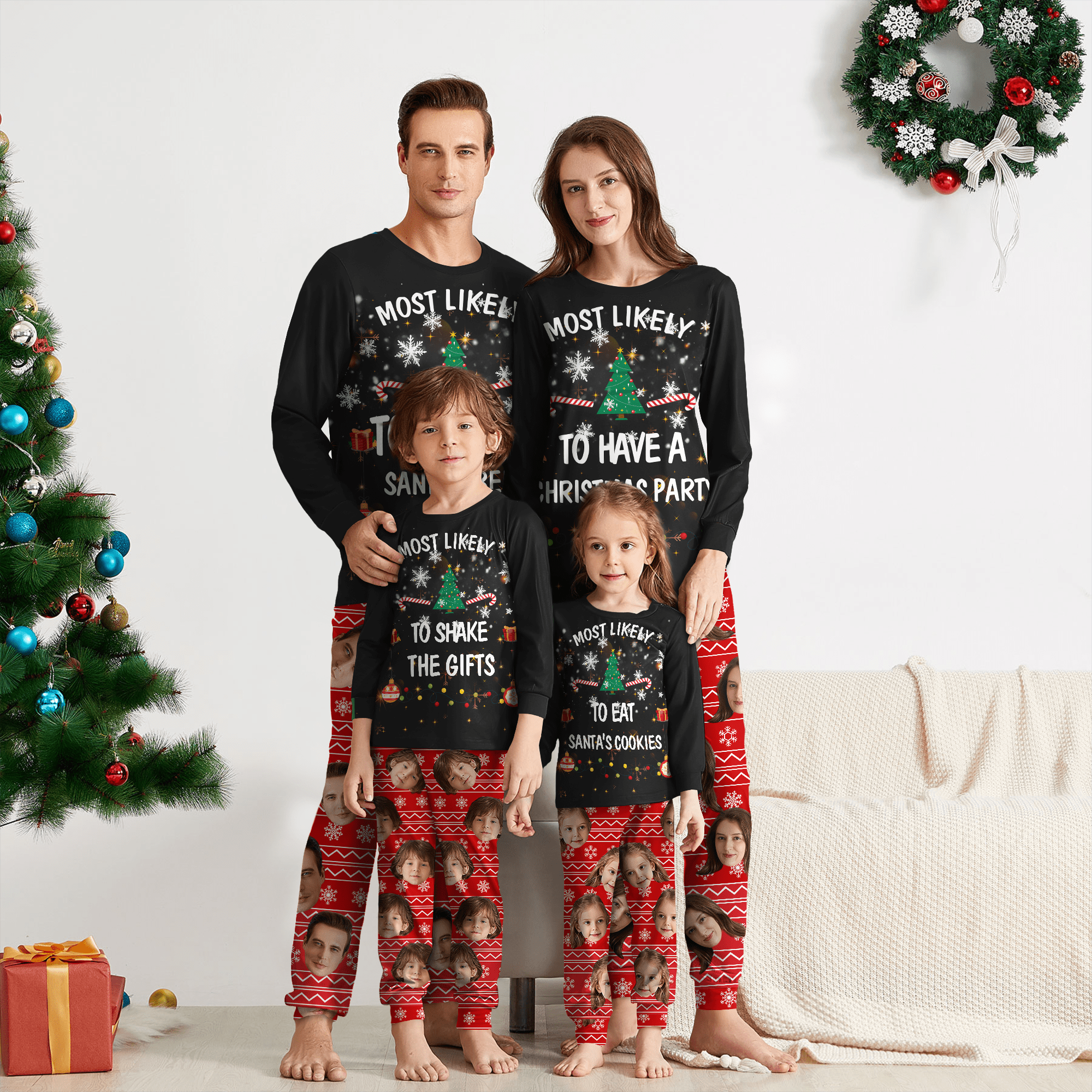 GeckoCustom Custom Photo For Family Most Likely Christmas Sleepwear TH10 891513