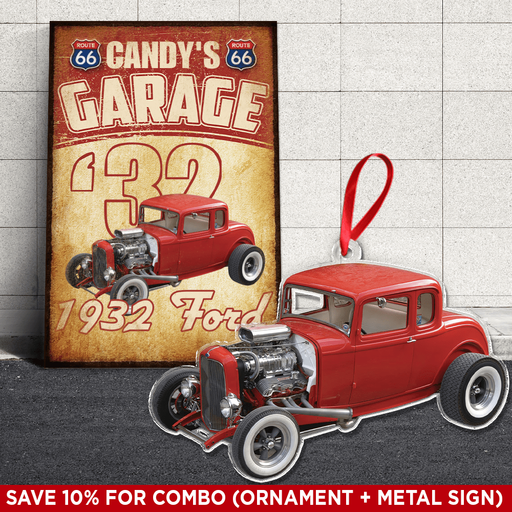 GeckoCustom Custom Photo For Rad Rod Engine Build Lovers Acrylic Ornament N304 889822 Combo Ornament + Metal Sign (12"x18") (10% OFF) / 3.5"