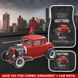 GeckoCustom Custom Photo For Rad Rod Engine Build Lovers Acrylic Ornament N304 889822 Combo Ornament + Carmat (2 Front Mats) (10% OFF) / 3.5"