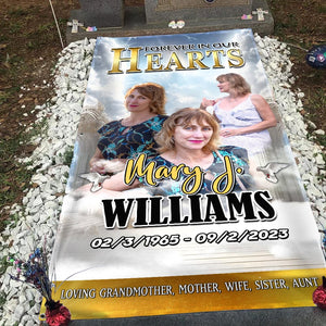 GeckoCustom Custom Photo Forever In My Heart Memorial Grave Blanket TA29 890325