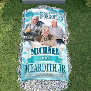 GeckoCustom Custom Photo Forever Remembered Forever Missed In Heaven Memorial Grave Blanket N369 890505