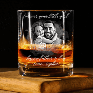 GeckoCustom Custom Photo Forever Your Little Girl & Dad Happy Father's Day Rock Glass H082 890488