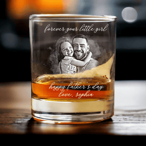 GeckoCustom Custom Photo Forever Your Little Girl & Dad Happy Father's Day Rock Glass H082 890488