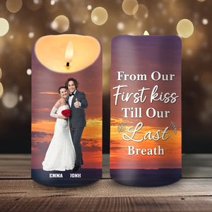 GeckoCustom Custom Photo From Our First Kiss Till Our Last Breath Valentine LED Candle TH10 892199