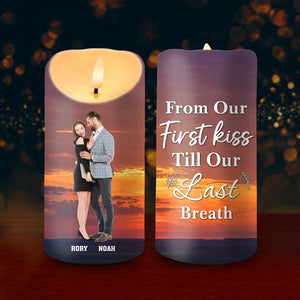 GeckoCustom Custom Photo From Our First Kiss Till Our Last Breath Valentine LED Candle TH10 892199