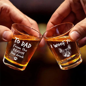 GeckoCustom Custom Photo From The Reasons You Drink We Woof You Dog Engraved Shot Glass HA75 891768 1.5oz