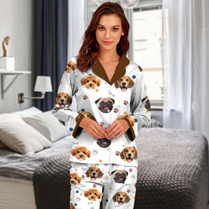 GeckoCustom Custom Photo Funny Dog Face Christmas Pajamas TH10 891705