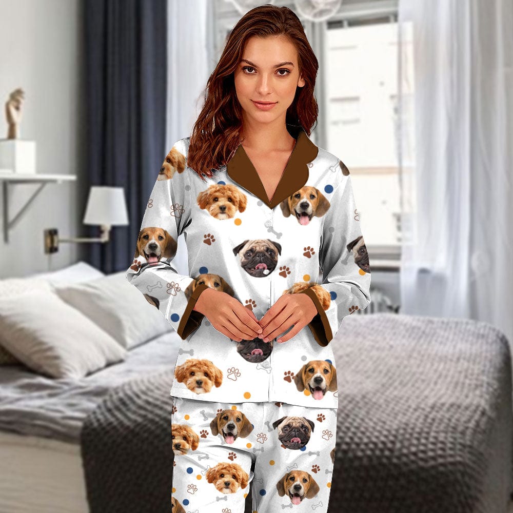 GeckoCustom Custom Photo Funny Dog Face Christmas Pajamas TH10 891705