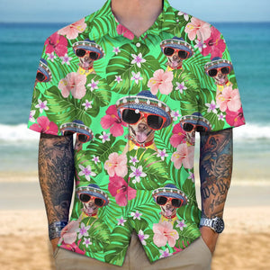 GeckoCustom Custom Photo Funny Dog Face Hawaii Shirt N304 889543