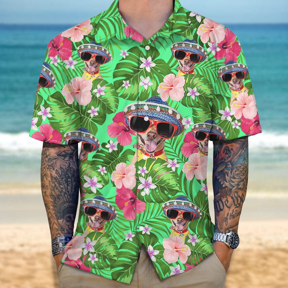 GeckoCustom Custom Photo Funny Dog Face Hawaii Shirt N304 889543