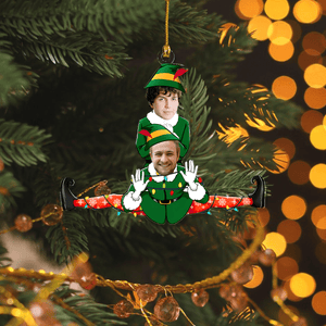 GeckoCustom Custom Photo Funny Elf Family Christmas Tree Acrylic Ornament HO82 893334