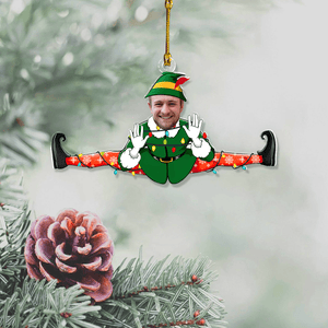 GeckoCustom Custom Photo Funny Elf Family Christmas Tree Acrylic Ornament HO82 893334