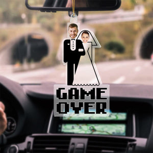 GeckoCustom Custom Photo Funny Game Over Bride And Groom Acrylic Car Air Freshener N304 890006