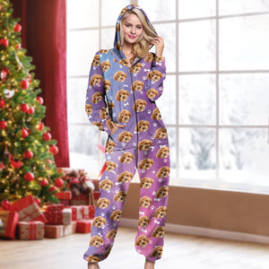 GeckoCustom Custom Photo Galaxy Onesie Pajamas For Dog Lovers HO82 893230