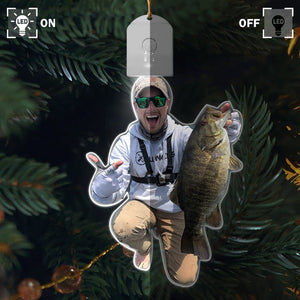 GeckoCustom Custom Photo Gift For Fishing Lovers Led Acrylic Ornament HA75 891674 3 inches