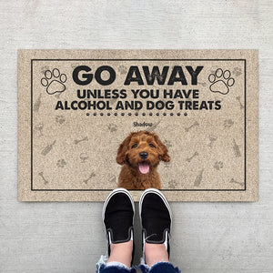 GeckoCustom Custom Photo Go Away Unless You Have Alcohol And Dog Treats Funny Cartoon Doormat N304 889710